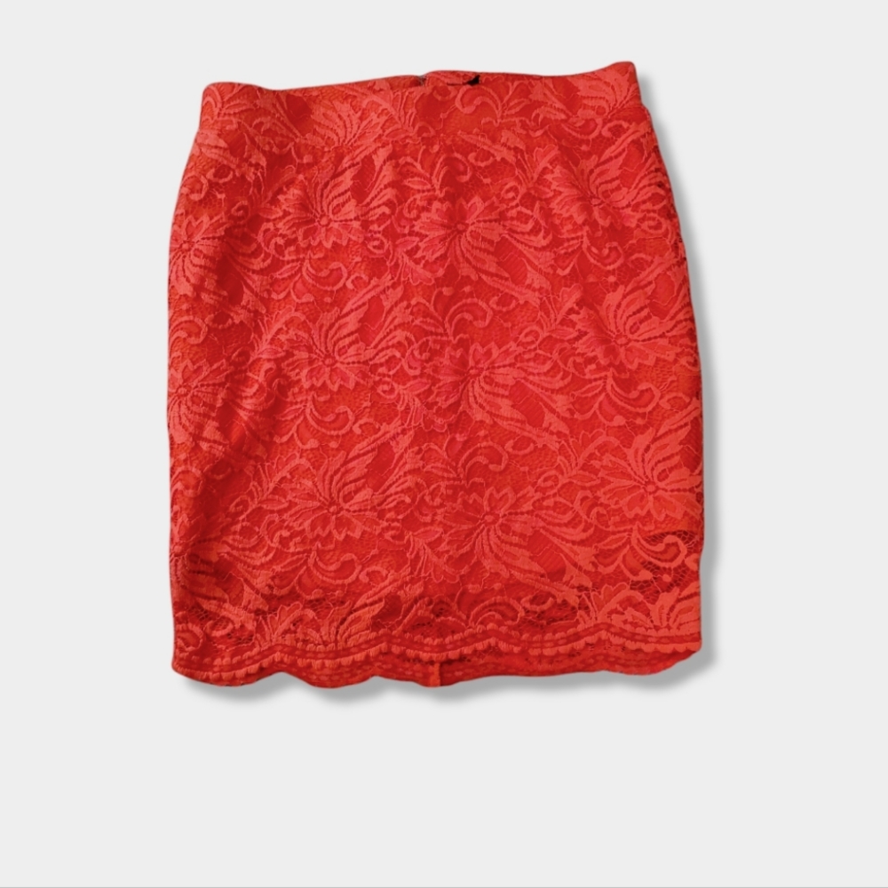 Torrid Red Lace Pencil Skirt Size 0